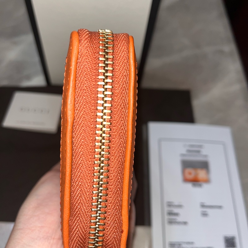 Gucci 拉鍊長夾大雙G 牛皮 盒及防塵套-8