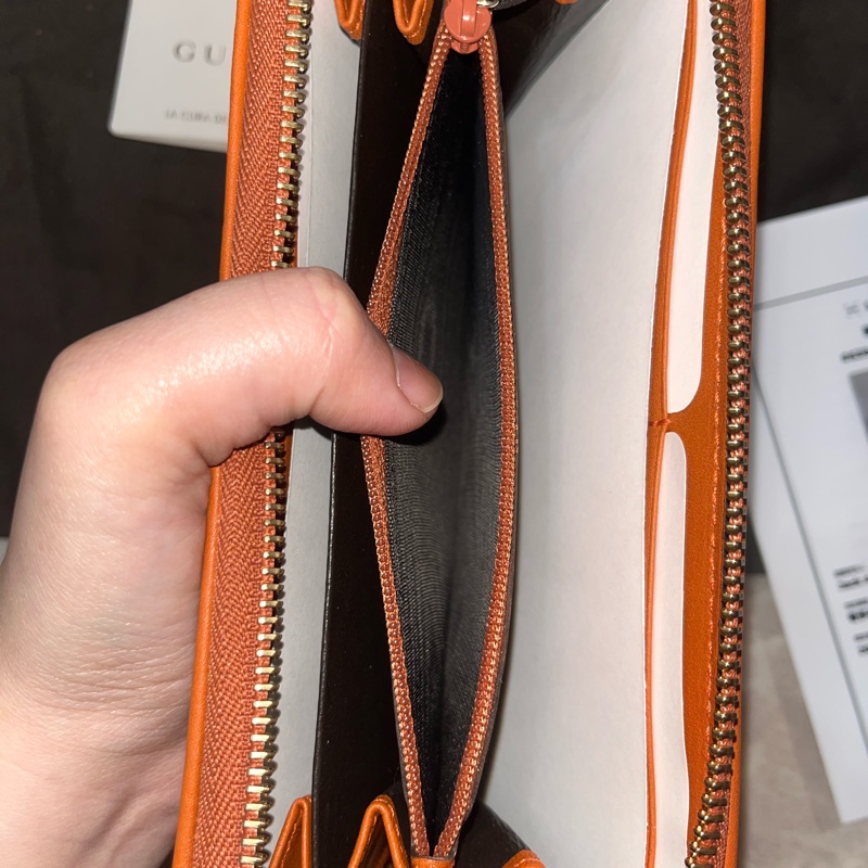 Gucci 拉鍊長夾大雙G 牛皮 盒及防塵套-11