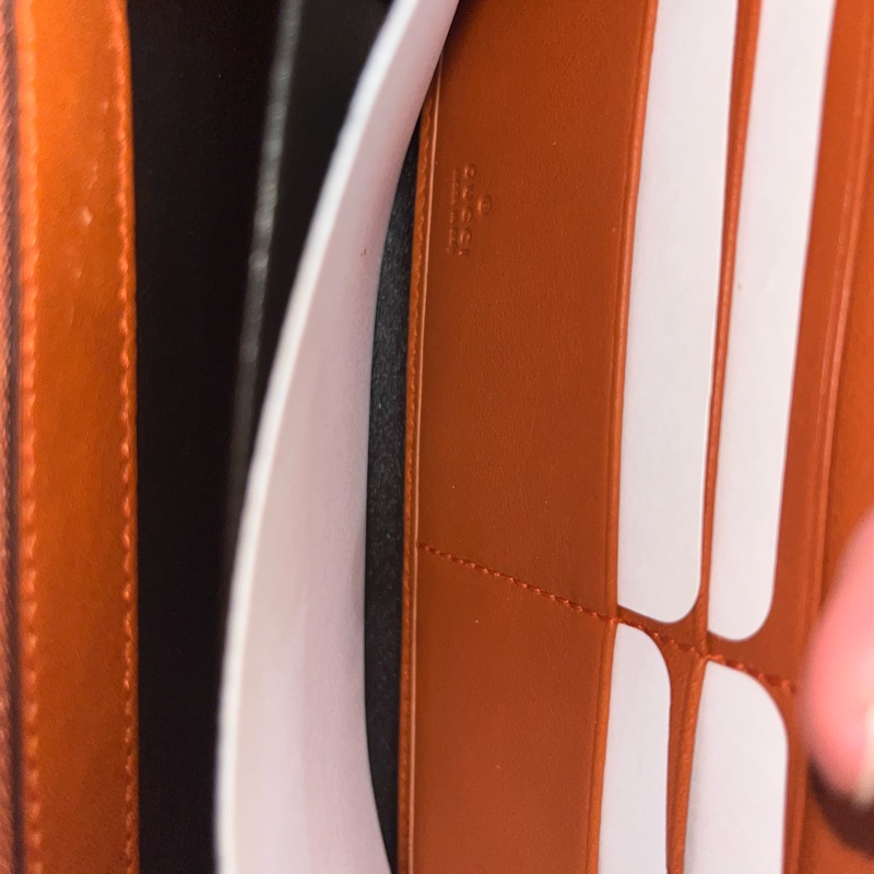 Gucci 拉鍊長夾大雙G 牛皮 盒及防塵套-12