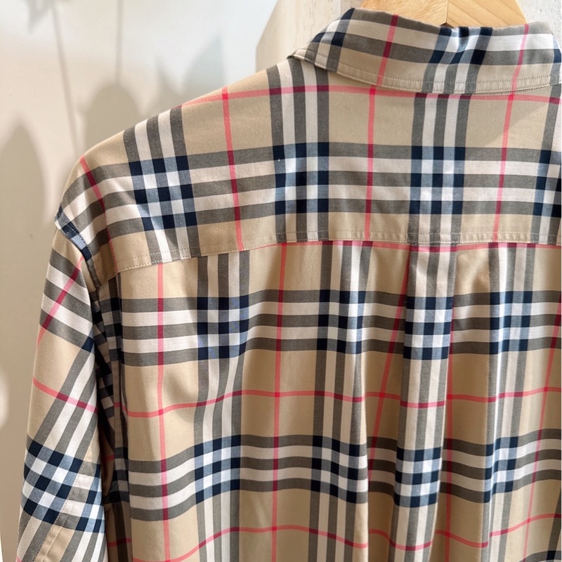 BURBERRY 經典米色格紋長袖襯衫 size:UK8-4