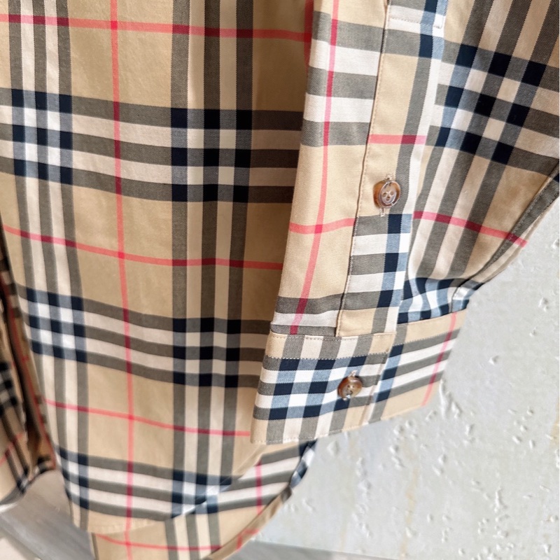 BURBERRY 經典米色格紋長袖襯衫 size:UK8-8