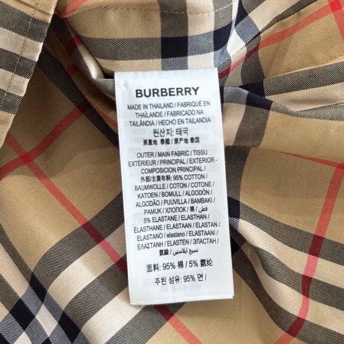 BURBERRY 經典米色格紋長袖襯衫 size:UK8-9