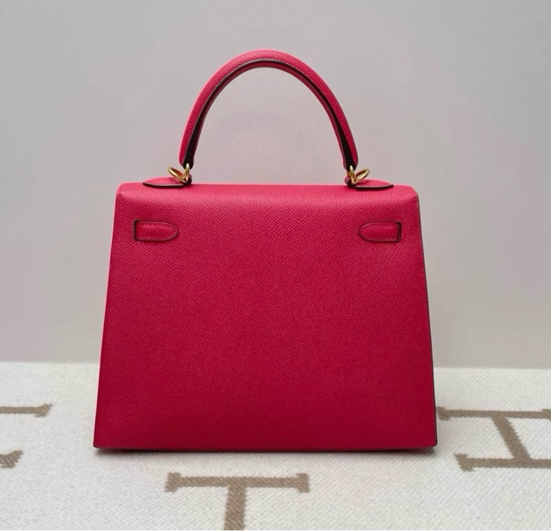 愛馬仕 Hermes Kelly25 極致粉 金扣 D刻 配件鑰匙鎖 肩帶 塵袋 雨衣 說明書-2