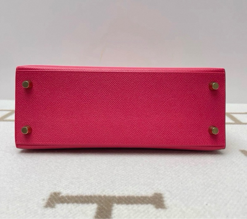 愛馬仕 Hermes Kelly25 極致粉 金扣 D刻 配件鑰匙鎖 肩帶 塵袋 雨衣 說明書-3