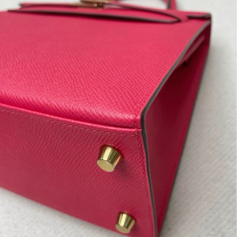 愛馬仕 Hermes Kelly25 極致粉 金扣 D刻 配件鑰匙鎖 肩帶 塵袋 雨衣 說明書-5