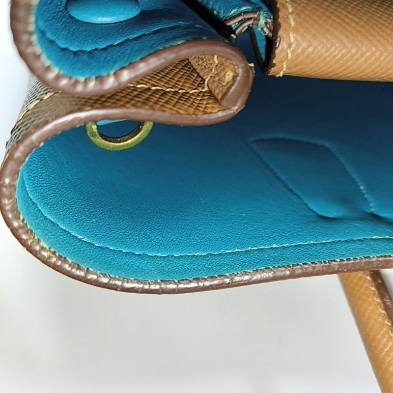 Prada Double 中號棕色牛皮手提包肩背包斜背包-9