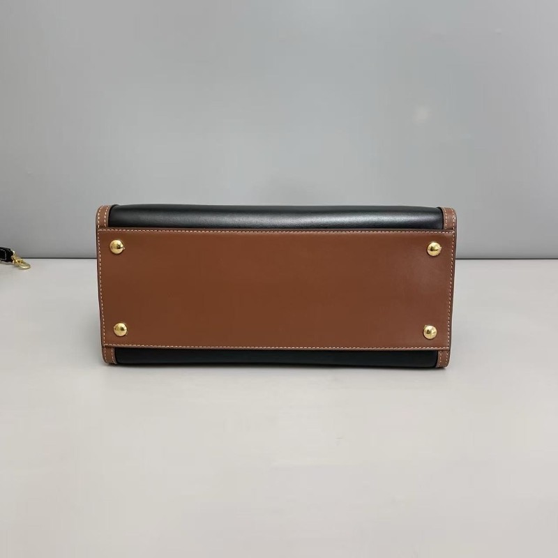 Burberry title黑焦糖格紋拼色泰爾樂包 托特包肩背包手提包-5