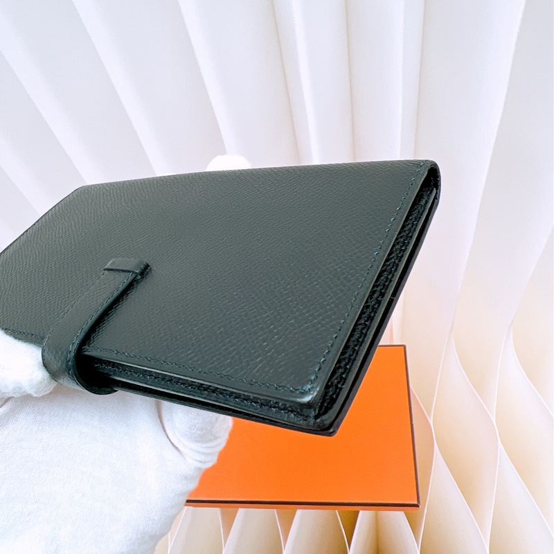 Hermes bearn 黑銀長夾-6