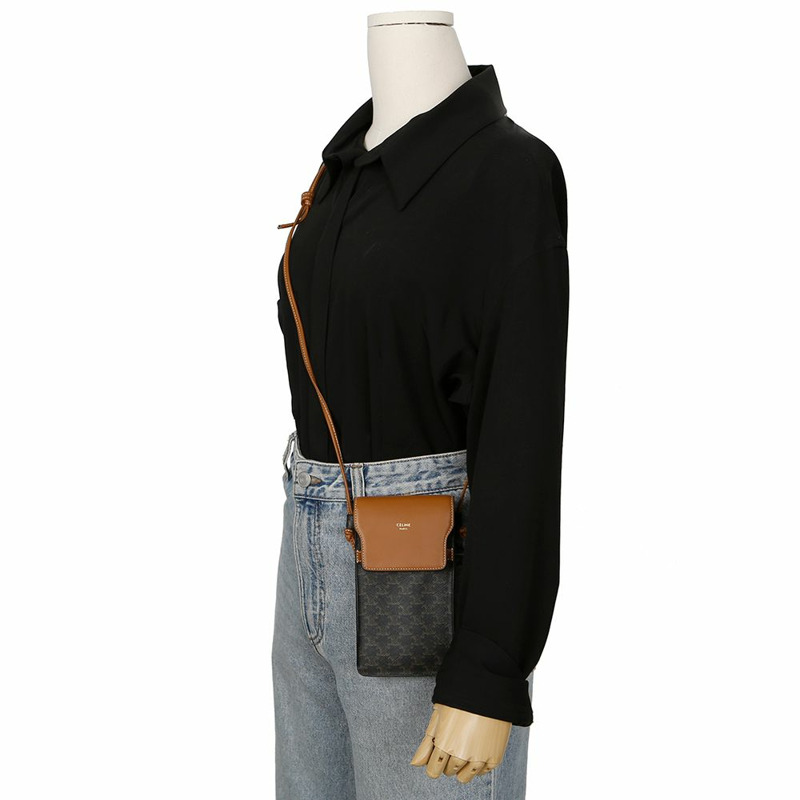 CELINE 10G332CQD 翻蓋手機袋斜背包-10