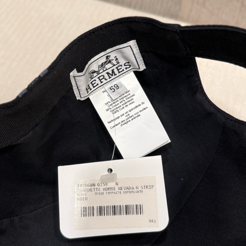 hermes 男裝 黑色鴨舌帽-4