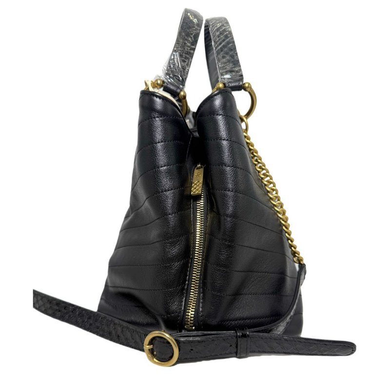 【2489】Chanel 手提斜挎包 黑色 牛皮 大號-3