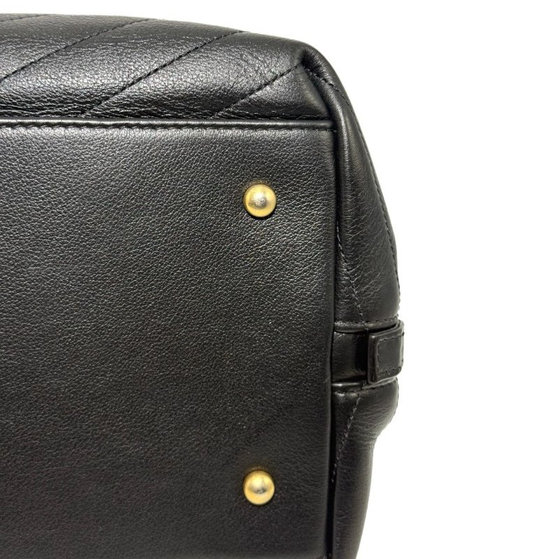 【2489】Chanel 手提斜挎包 黑色 牛皮 大號-5