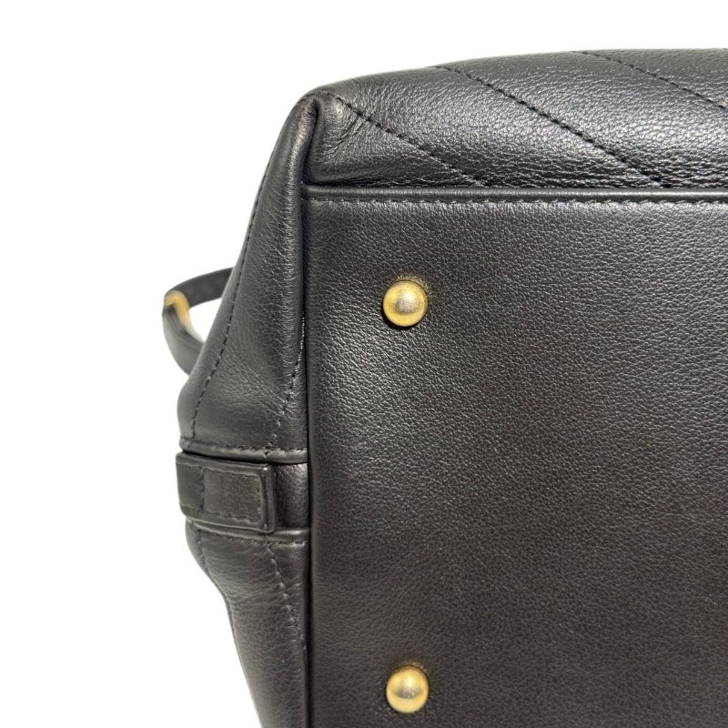 【2489】Chanel 手提斜挎包 黑色 牛皮 大號-6