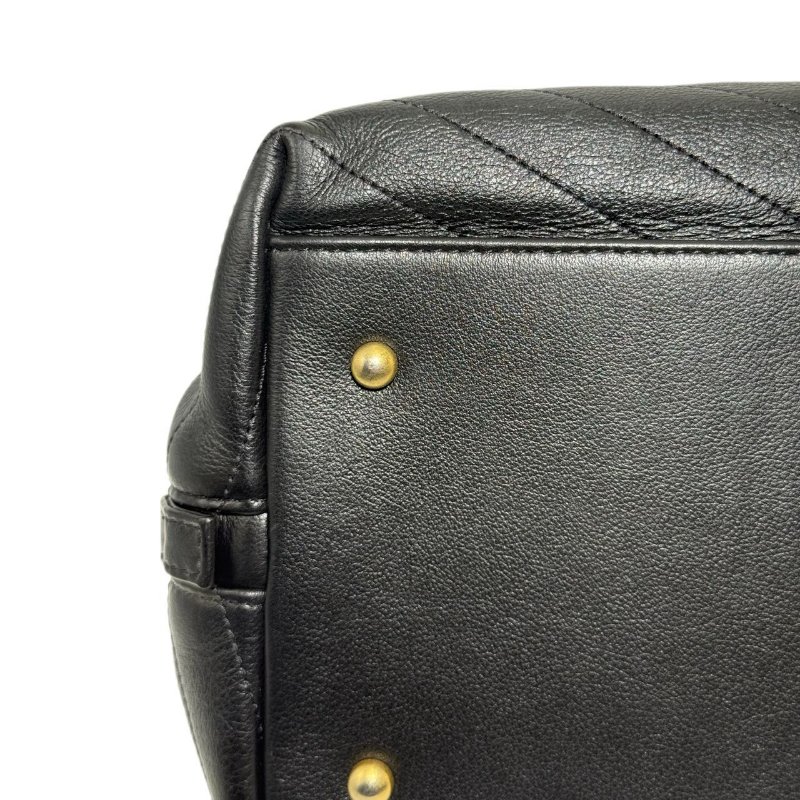 【2489】Chanel 手提斜挎包 黑色 牛皮 大號-7