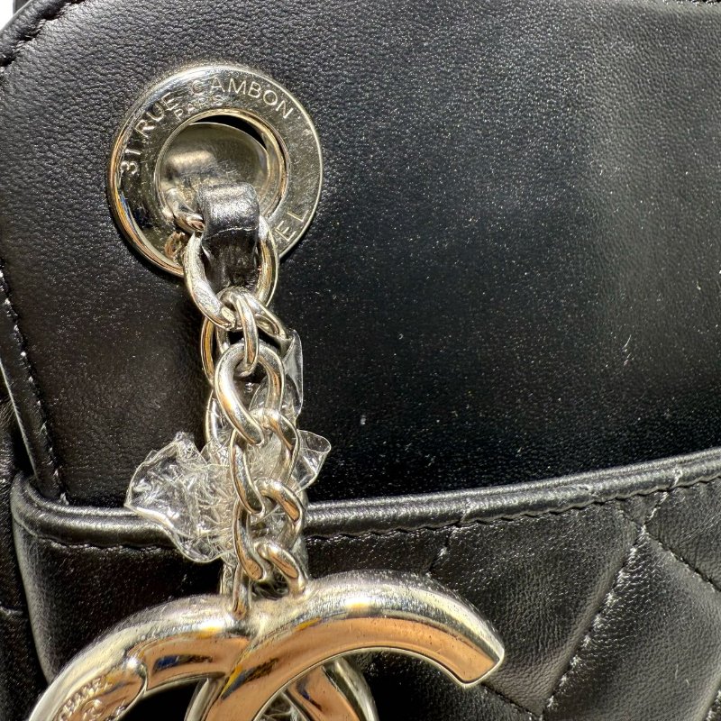 【2489】Chanel 手提斜挎包 黑色 牛皮 大號-11