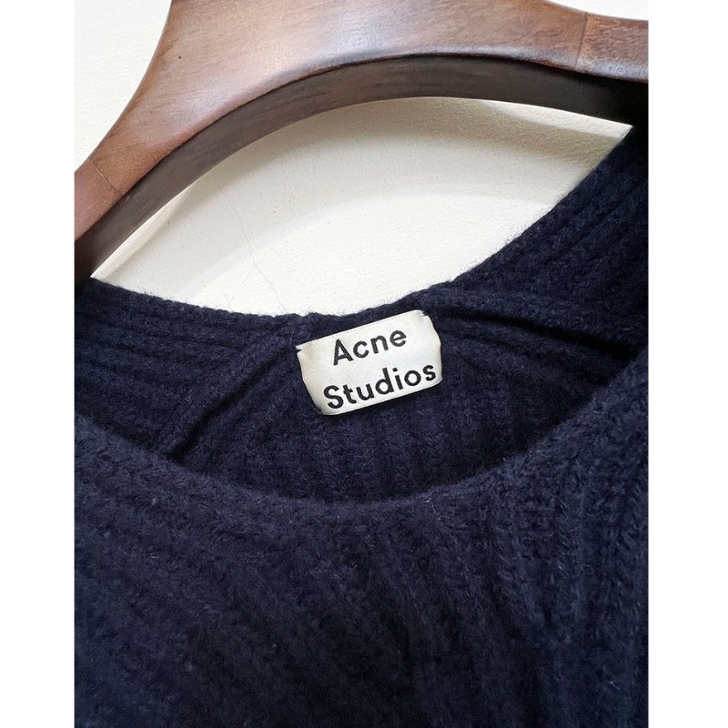 ACNE 深藍短版重磅羊毛毛衣 XXS~M-6