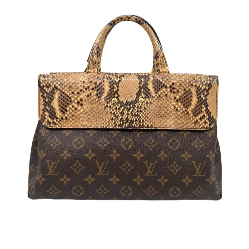 【1957】 LV 郵差包 老花 蛇皮 33CM-1