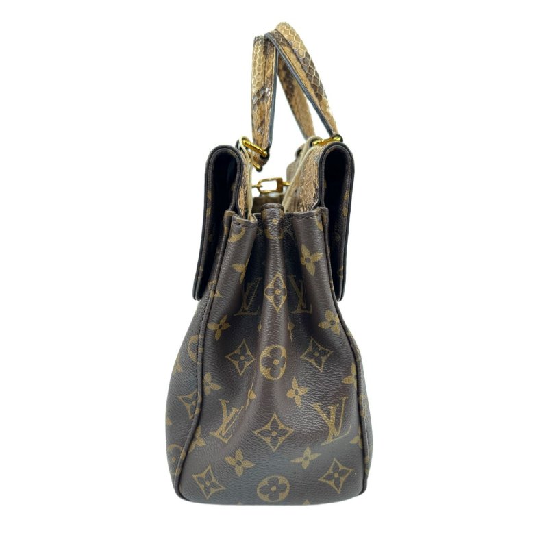 【1957】 LV 郵差包 老花 蛇皮 33CM-3