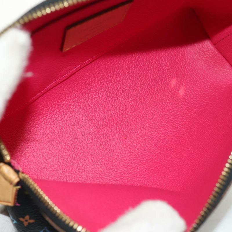 【日本直送】路易威登 Multicolor Pochette 化妝包 黑色 M47355 LV Auth 148042A-8
