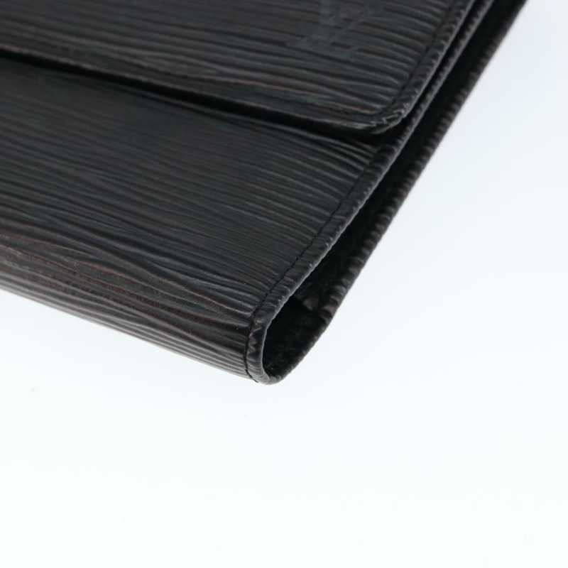 【日本直送】路易威登 Epi Porte Tresor 長版皮夾 黑色 M63382 LV Auth am9575-6