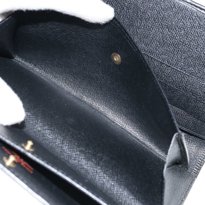 【日本直送】路易威登 Epi Porte Tresor 長版皮夾 黑色 M63382 LV Auth am9575-9