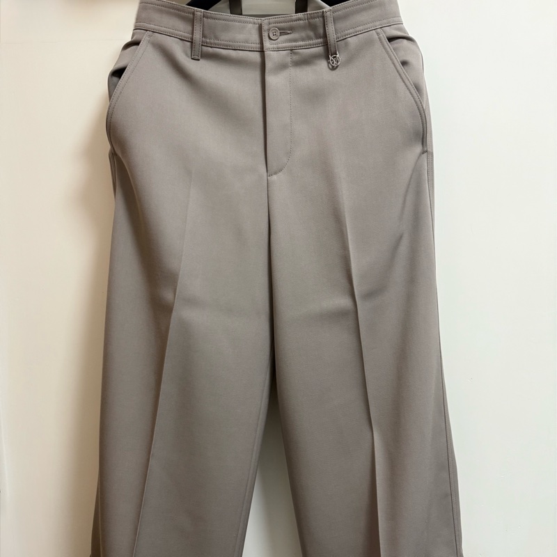 Louis Vuitton greyish beige wool wide leg pants 46-1