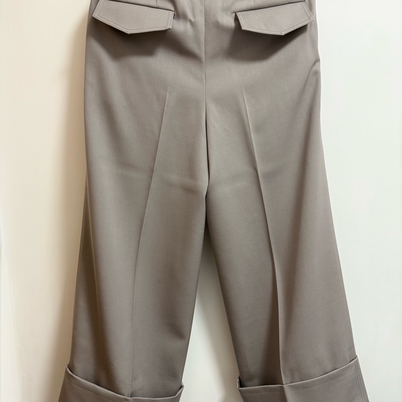 Louis Vuitton greyish beige wool wide leg pants 46-2