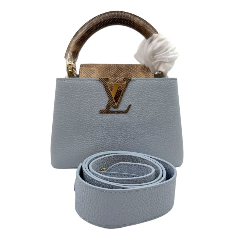 【3127】LV Capucines 藍色手提/斜挎包 牛皮 小號-0