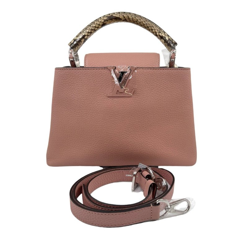 【2353】LV Capucines 粉色手提/斜挎包 牛皮 小號 -0