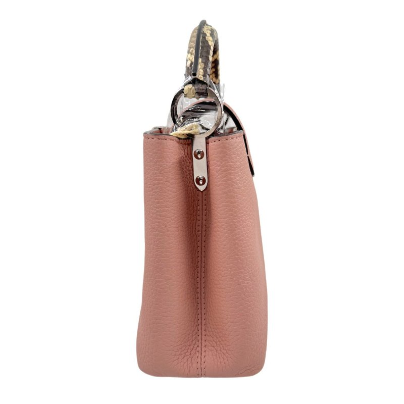 【2353】LV Capucines 粉色手提/斜挎包 牛皮 小號 -4