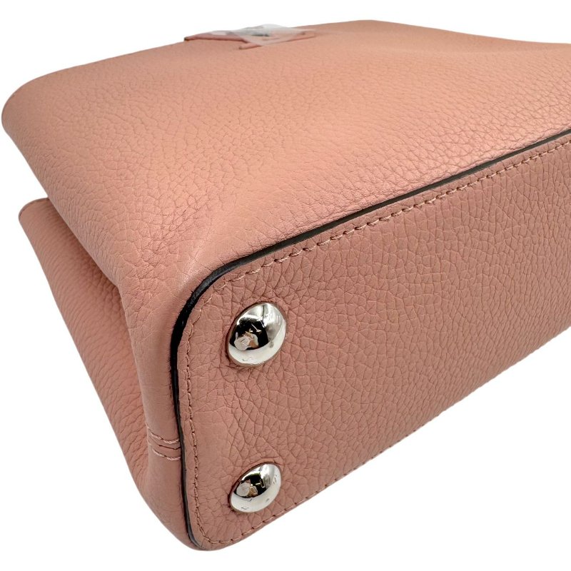 【2353】LV Capucines 粉色手提/斜挎包 牛皮 小號 -8