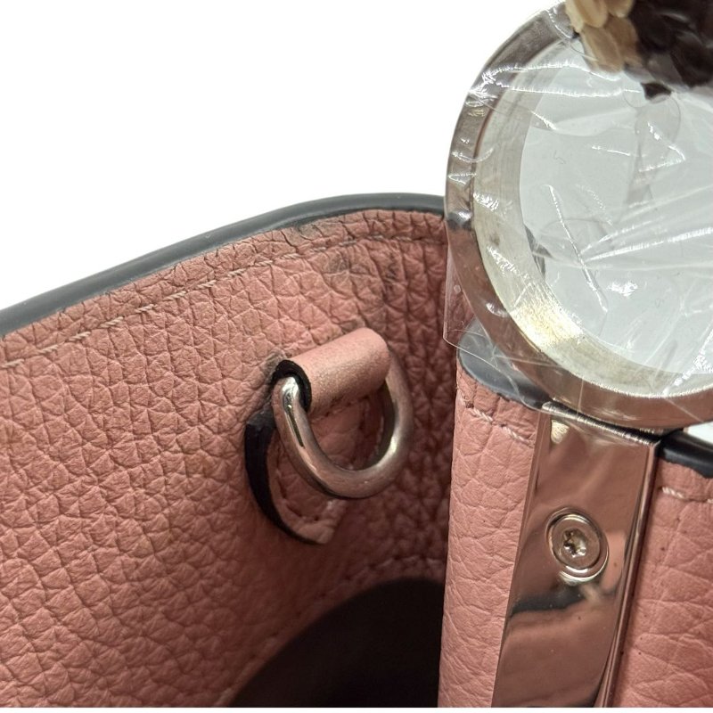 【2353】LV Capucines 粉色手提/斜挎包 牛皮 小號 -17