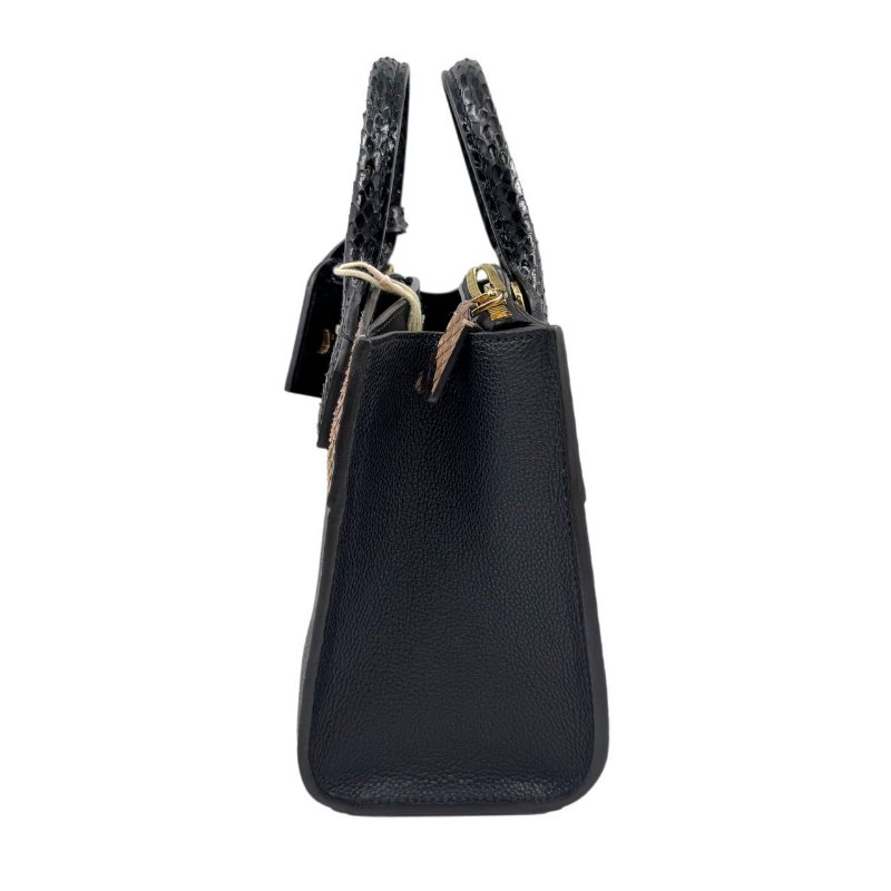 【2056】 Louis Vuitton Mini City Steamer with Python Handle in Black Taurillon Leather GHW-3