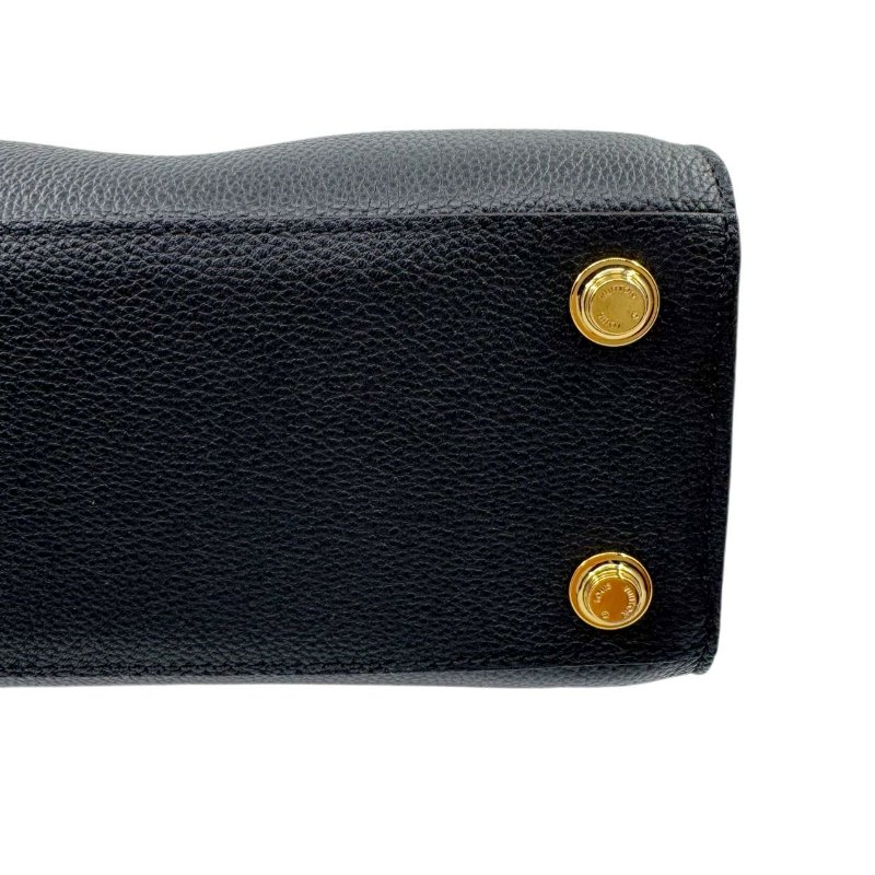 【2056】 Louis Vuitton Mini City Steamer with Python Handle in Black Taurillon Leather GHW-6