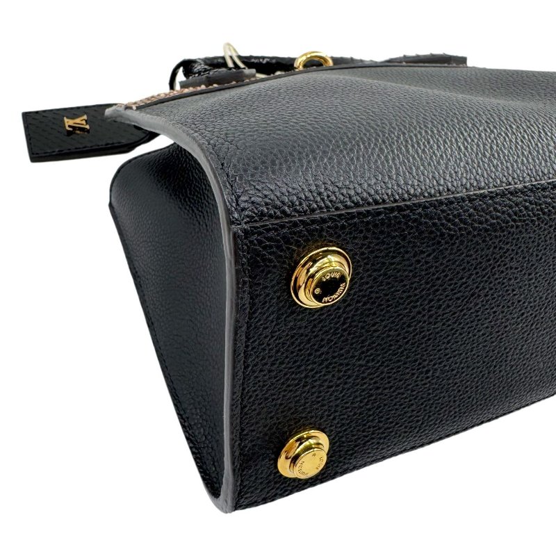 【2056】 Louis Vuitton Mini City Steamer with Python Handle in Black Taurillon Leather GHW-8