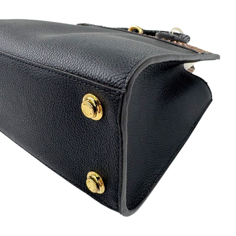 【2056】 Louis Vuitton Mini City Steamer with Python Handle in Black Taurillon Leather GHW-9