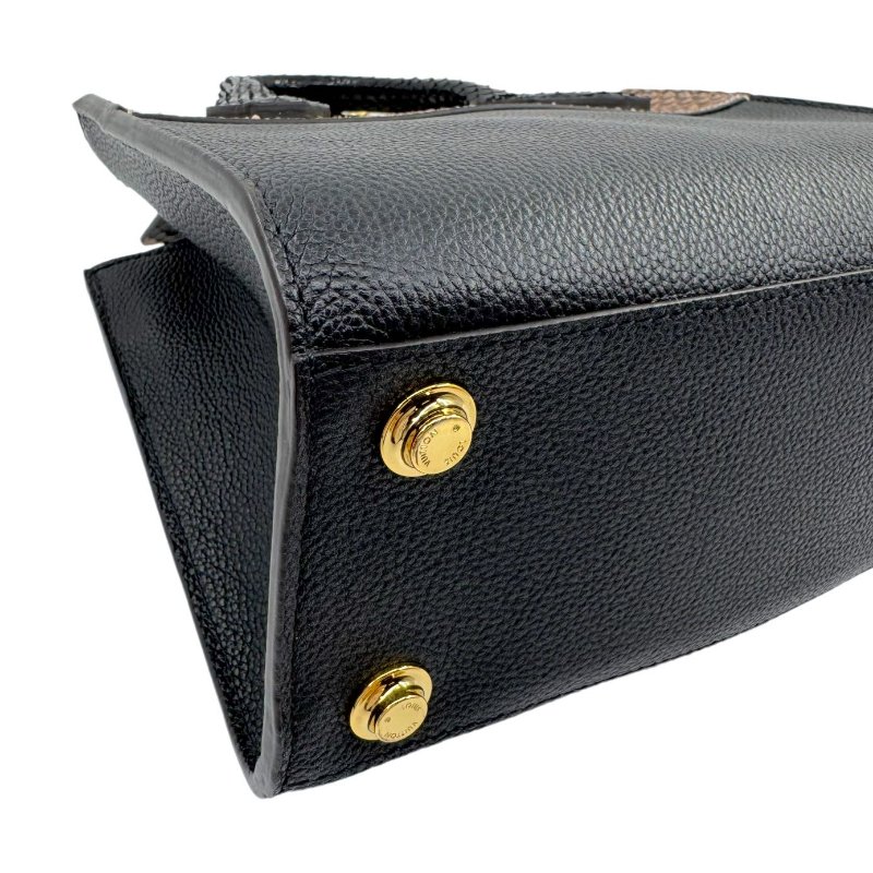 【2056】 Louis Vuitton Mini City Steamer with Python Handle in Black Taurillon Leather GHW-10