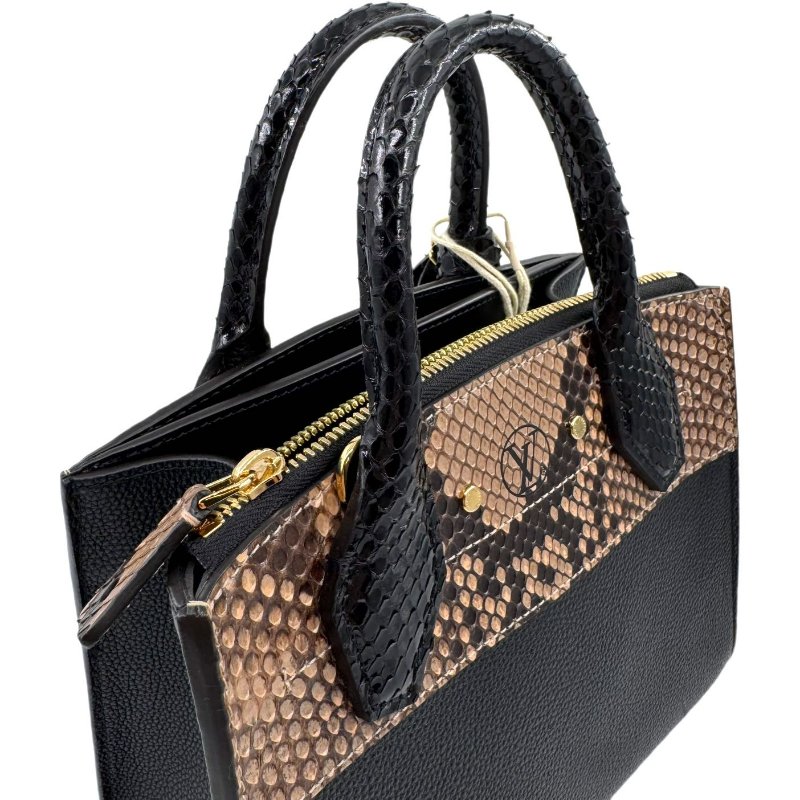 【2056】 Louis Vuitton Mini City Steamer with Python Handle in Black Taurillon Leather GHW-13