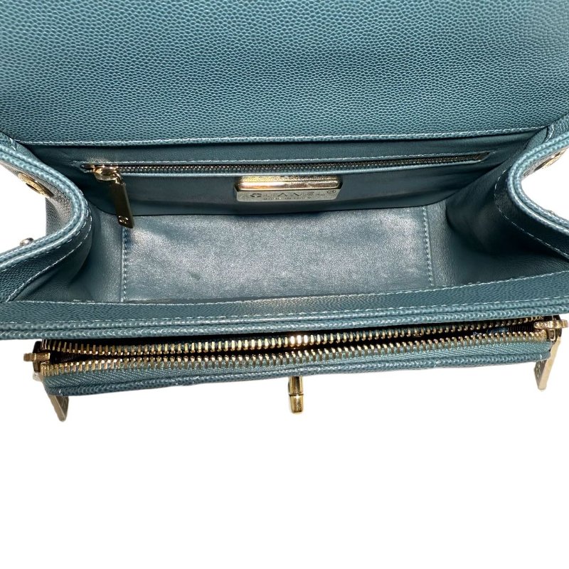 【2732】Chanel 手提/斜挎郵差包 蛇皮綠 小號-11