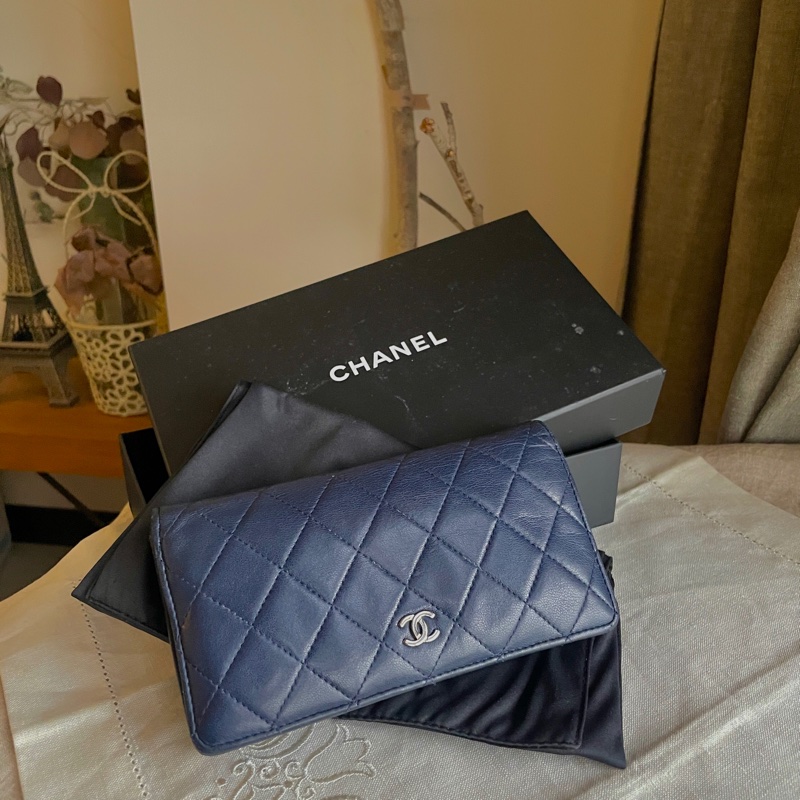 CHANEL長夾/錢包/卡包🎀 ➕長帶/長鍊成WOC斜背或側背🎀卡夾/卡包/對折🎀經典款🎀手機可入🎀正品🎀況可-0