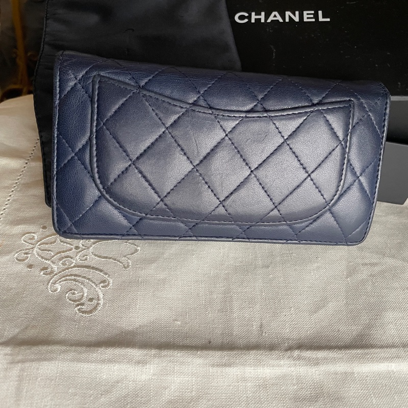 CHANEL長夾/錢包/卡包🎀 ➕長帶/長鍊成WOC斜背或側背🎀卡夾/卡包/對折🎀經典款🎀手機可入🎀正品🎀況可-9