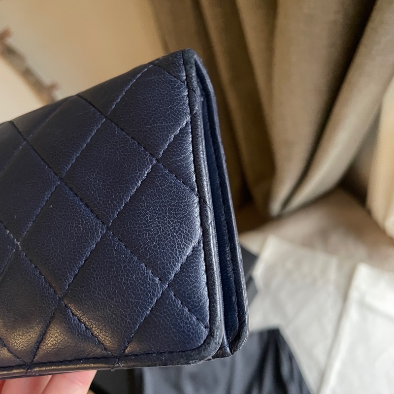 CHANEL長夾/錢包/卡包🎀 ➕長帶/長鍊成WOC斜背或側背🎀卡夾/卡包/對折🎀經典款🎀手機可入🎀正品🎀況可-10