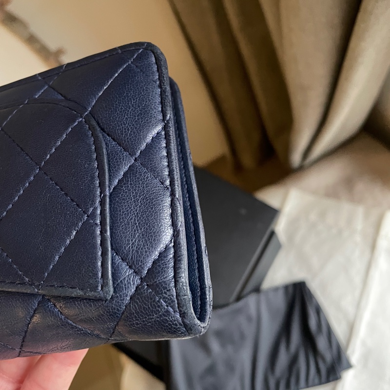 CHANEL長夾/錢包/卡包🎀 ➕長帶/長鍊成WOC斜背或側背🎀卡夾/卡包/對折🎀經典款🎀手機可入🎀正品🎀況可-12