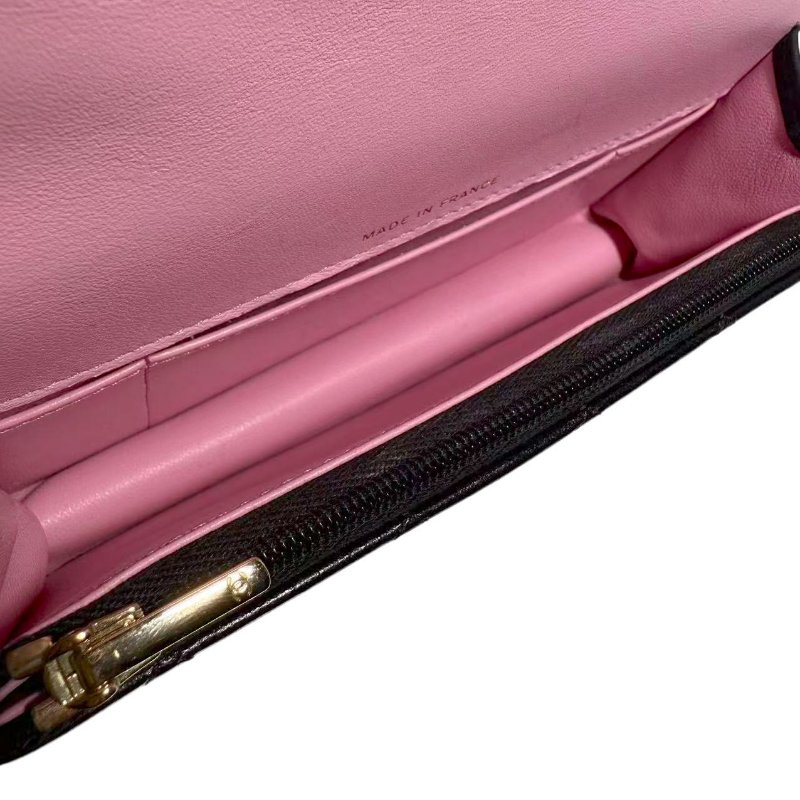 【2519】香奈兒 Chanel 23P春夏WOC 黑粉配色手柄鏈條翻蓋皮穿鏈 羊皮 芯片款-6