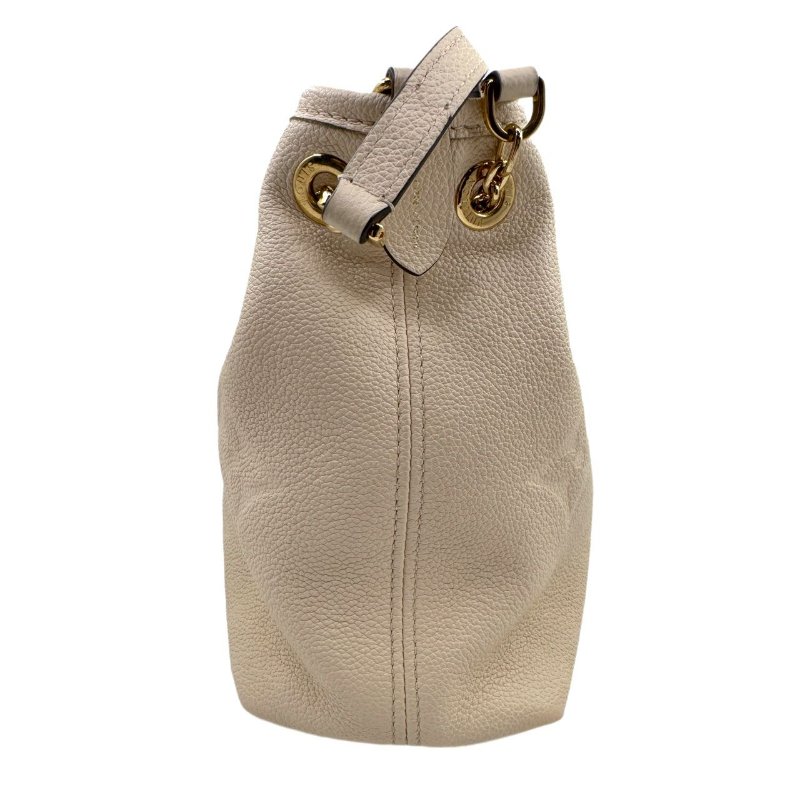 【2155】LOUIS VUITTON Bundle Logo印花可拆卸肩帶 皮革 單肩斜挎手提包 女款 米色-4