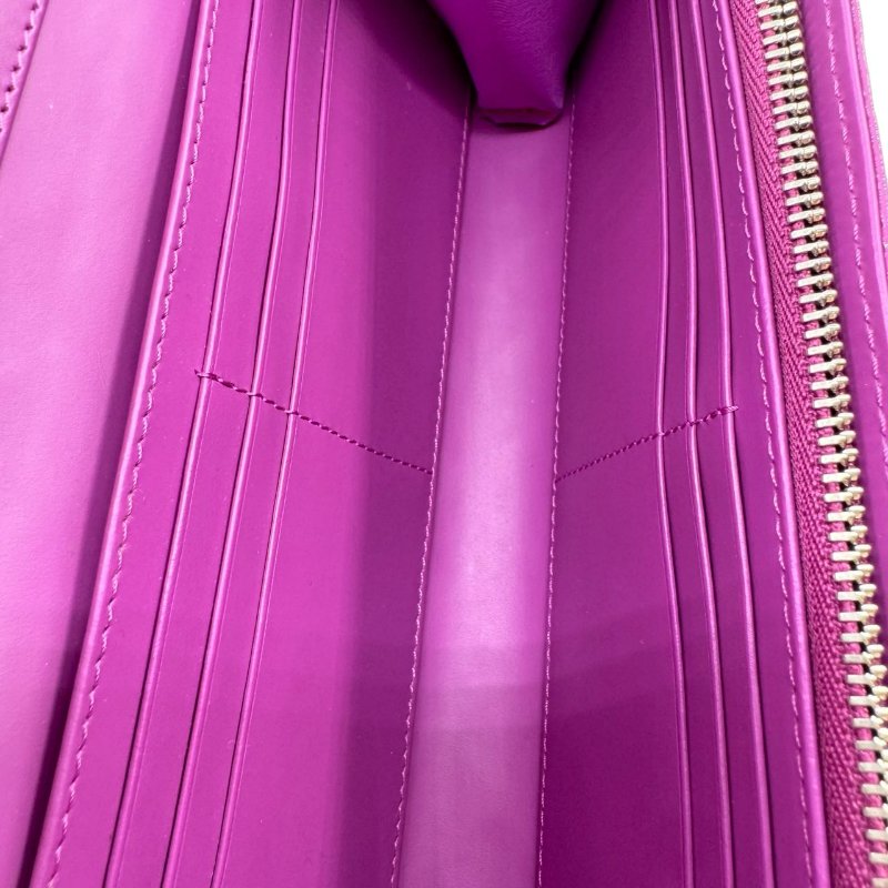 Dior長款鏈包錢包 桃粉色 漆皮 S碼-9