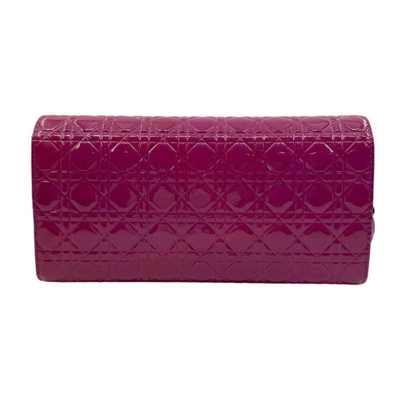 Dior長款鏈包錢包 桃粉色 漆皮 S碼-10