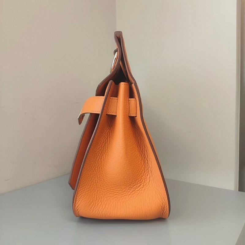 Hermes愛馬仕吉普賽橙色銀扣TC皮框Q刻 成色：99新-3