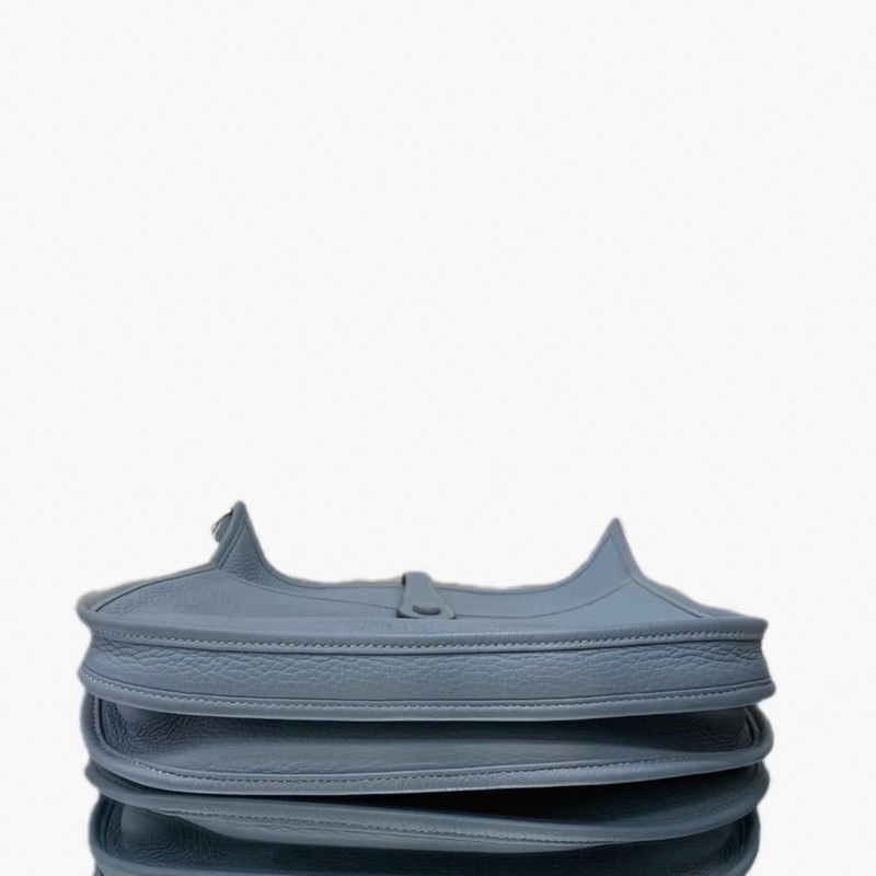 框P刻原始98新!Hermes愛馬仕 Evelyne伊芙琳29霧霾藍 銀扣框P刻-2