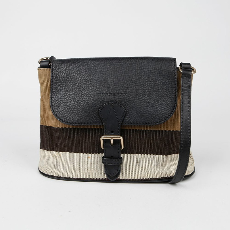 BURBERRY 顆粒狀超大格紋小號斜背包 3997256-0